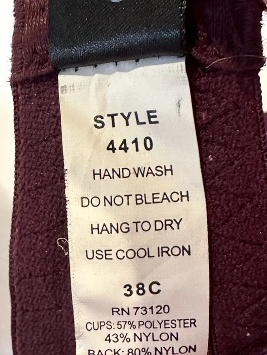 Fredericks of Hollywood Lingerie Set XL Burgundy Gold Bustier Bra Garter Belt - Picture 5 of 8